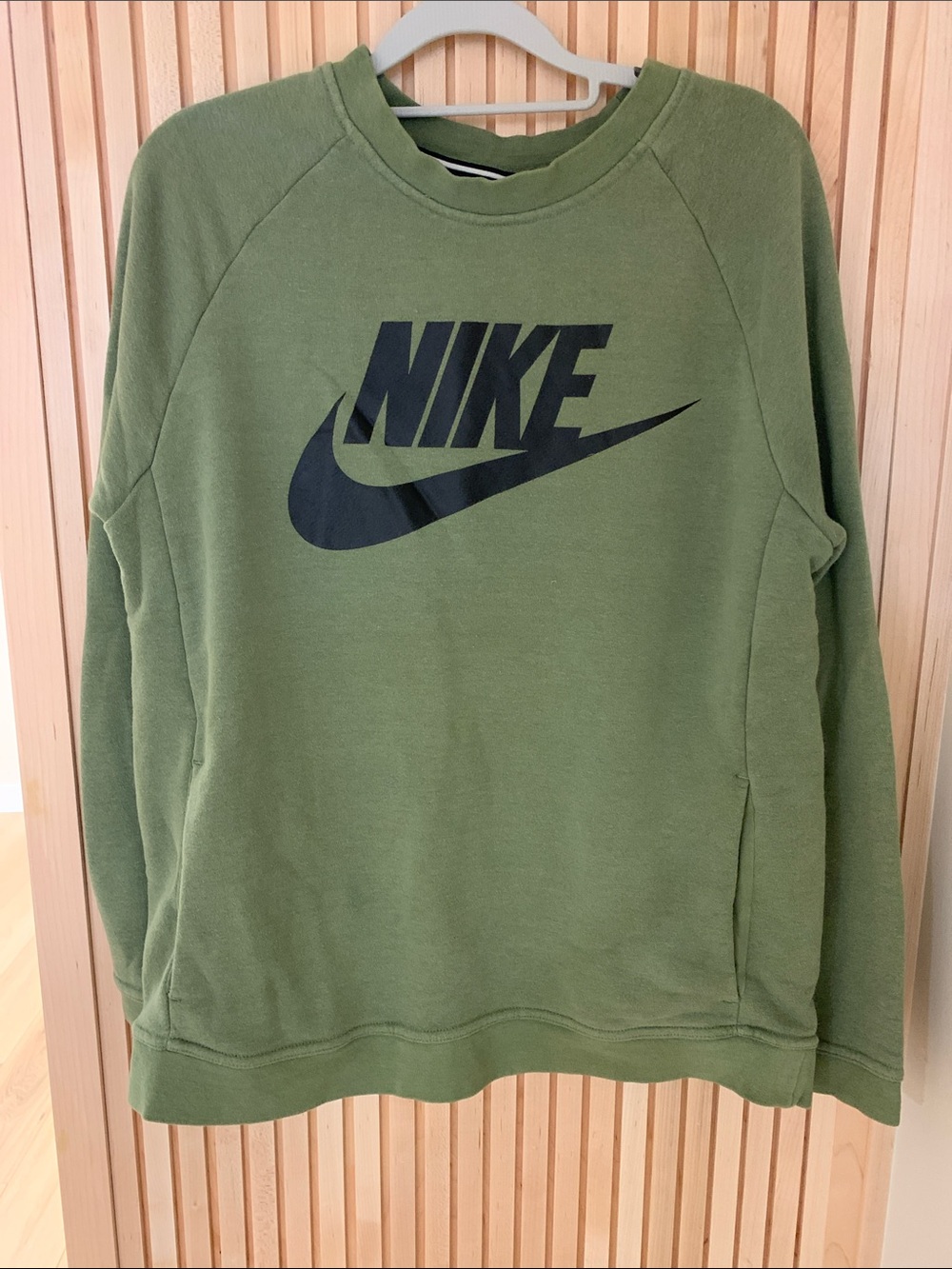 Nike Olive Green Crewneck with Black Logo
